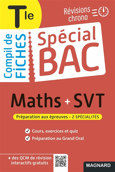 Compil de fiches maths + SVT terminale : révisions chrono : préparation aux épreuves, 2 spécialités