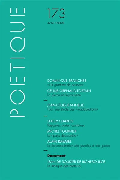 Poétique, n° 173