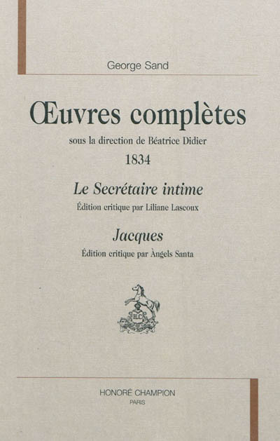 Oeuvres complètes. 1834