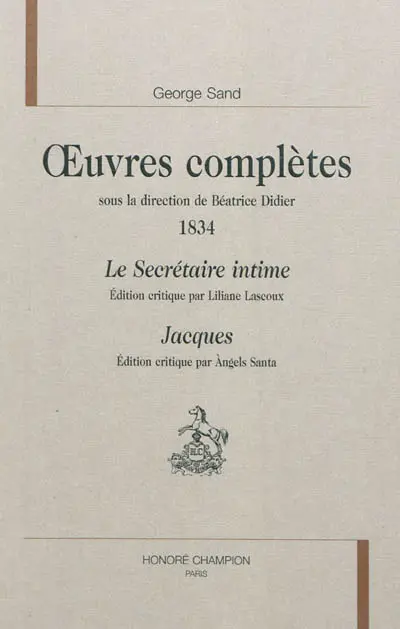 Oeuvres complètes. 1834