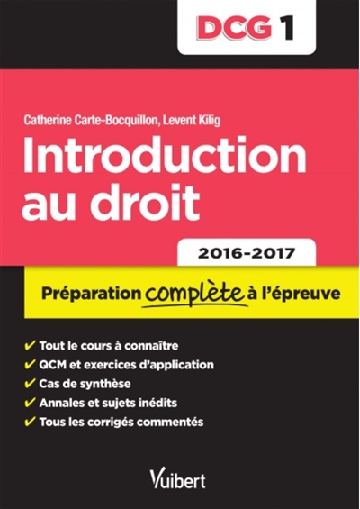 Introduction au droit, DCG 1 : préparation complète à l'épreuve, 2016-2017