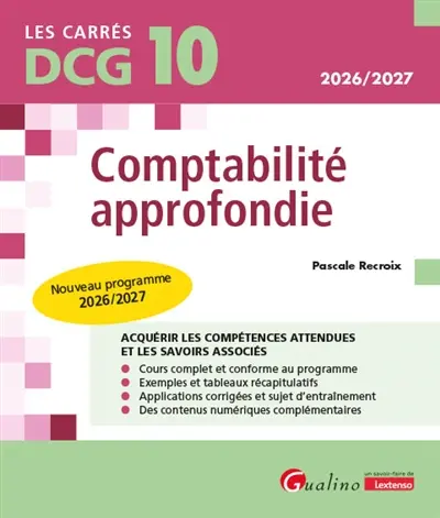 Comptabilité approfondie, DCG 10 : nouveau programme 2026-2027