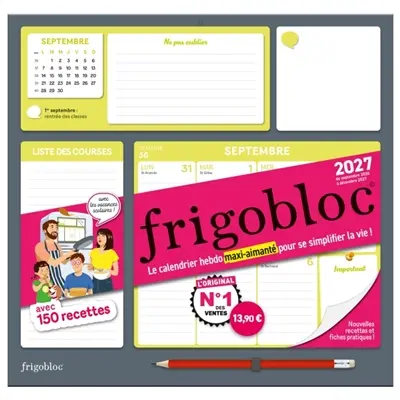 Frigobloc Hebdomadaire 2027 : Calendrier d'organisation familiale / sem (de sept. 2026 à déc. 2027)