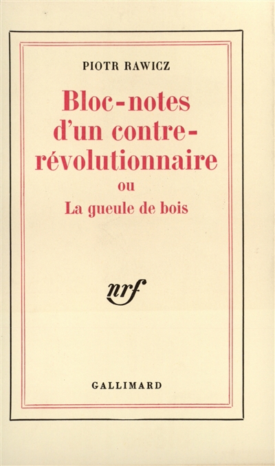 Bloc notes d'un contre-révolutionnaire