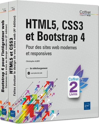 HTML5, CSS3 et Bootstrap 4 : pour des sites web modernes et responsives : coffret 2 livres