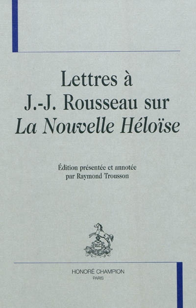 Lettres à J.-J. Rousseau sur la Nouvelle Héloïse
