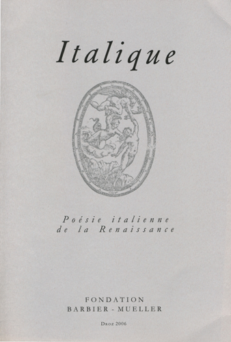 Italique, poésie italienne de la Renaissance, n° 21