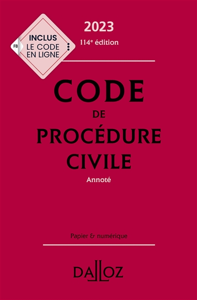 Code de procédure civile 2023, annoté