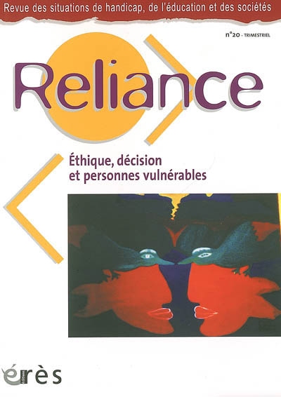 Reliance, n° 20. Ethique, décision et personnes vulnérables