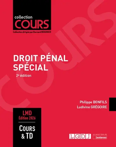 Droit pénal spécial : cours & TD : master
