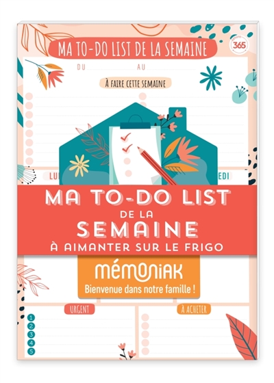 Ma to-do list de la semaine Mémoniak : bloc de 52 listes aimanté à compléter