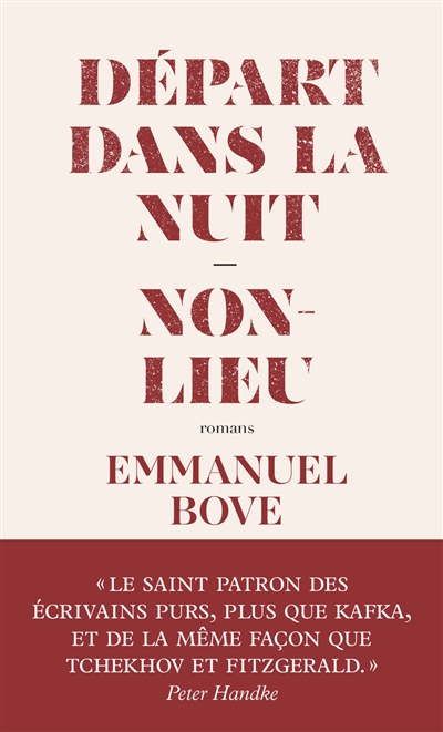 Départ dans la nuit. Non-lieu