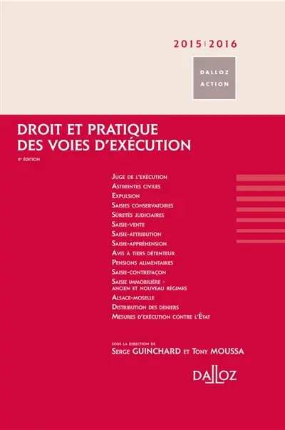 Droit et pratique des voies d'exécution : 2015-2016