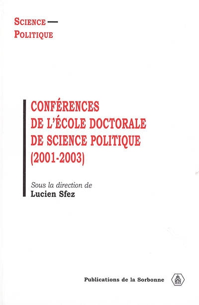 Conférences de l'Ecole doctorale de science politique (2001-2003)