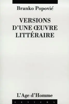 Versions d'une oeuvre littéraire