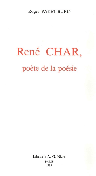 René Char, poète de la poésie