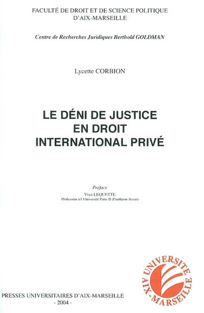 Le deni de justice en droit international privé