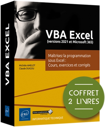VBA Excel (versions 2021 et Microsoft 365) : maîtrisez la programmation sous Excel : cours, exercices et corrigés : coffret de 2 livres