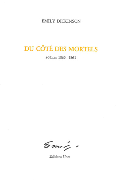 couverture du livre Du côté des mortels : poèmes 1860-1861