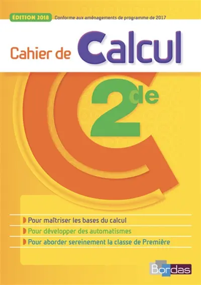 Cahier de calcul 2de