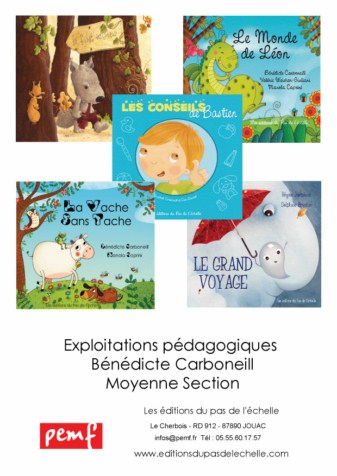 Fichier 5 albums moyenne section de maternelle : Ca suffit, Le monde de Léon, Les conseils de Bastien, La vache sans tache, Le grand voyage