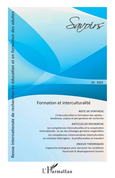 Savoirs, n° 59. Formation...