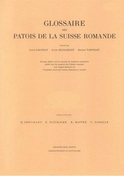 Glossaire des patois de la Suisse romande. Vol. 113. Gogan-gonyon