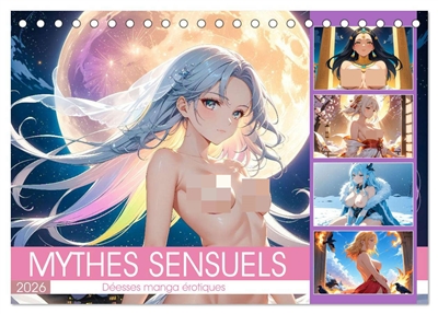 Mythes Sensuels : Déesses manga érotiques (Calendrier de bureau 2026 DIN A5 vertical), CALVENDO calendrier mensuel : Douze déesses manga érotiques se dévoilent dans des scènes sensuelles et artistiques, pour séduire les amateurs de beauté et d’imaginaire.