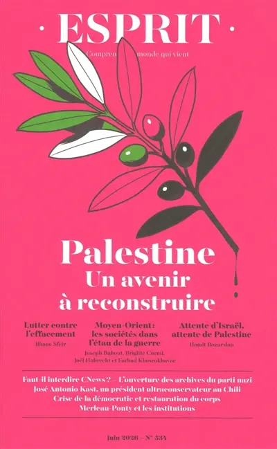 Esprit, n° 534. Palestine : un avenir à reconstruire