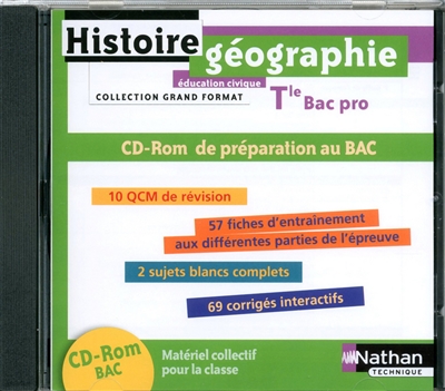 Histoire-géographie, terminale bac pro : CD-ROM de préparation au Bac