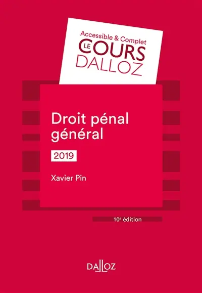 Droit pénal général : 2019