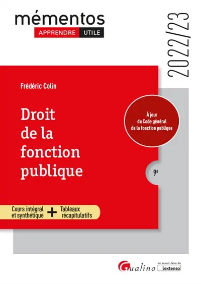 Droit de la fonction publique : 2022-2023
