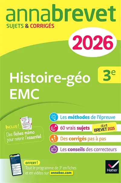 Histoire géographie, EMC 3e : nouveau brevet 2026