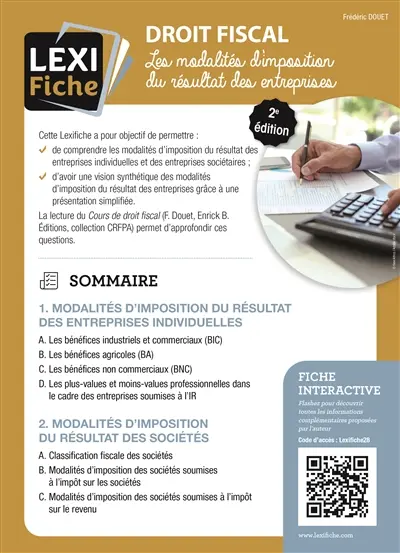 Droit fiscal : les modalités d'imposition du résultat des entreprises