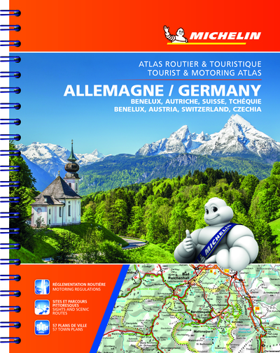 Allemagne, Benelux, Autriche, Suisse, Tchéquie : atlas routier et touristique. Germany, Benelux, Austria, Switzerland, Czechia : tourist & motoring atlas