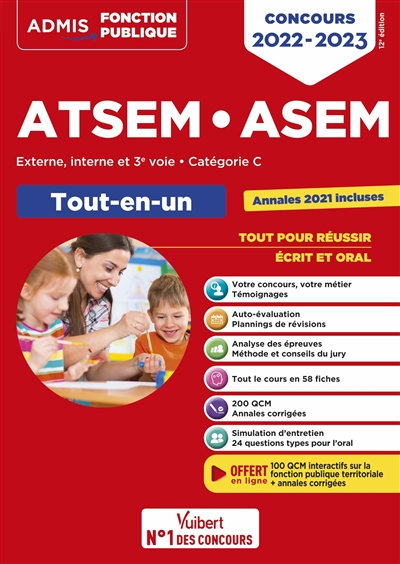 ATSEM, ASEM : externe, interne et 3e voie, catégorie C : tout-en-un, concours 2022-2023