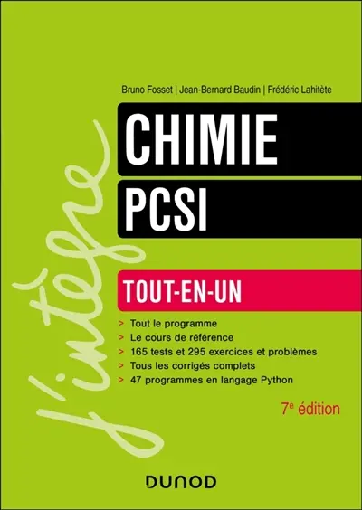 Chimie PCSI : tout-en-un