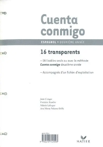 Cuenta conmigo, espagnol deuxième année : 16 transparents