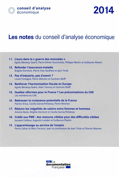 Les notes du conseil d'analyse économique 2014
