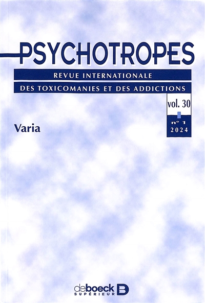 Psychotropes, n° 1 (2024)....