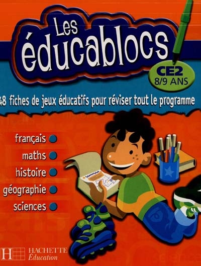 Les éducablocs, CE2, 8-9 ans : 48 fiches de jeux éducatifs pour réviser tout le programme