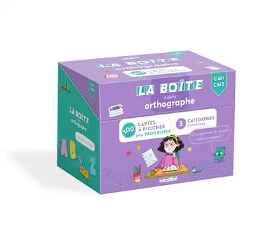 La boîte à défis orthographe, CM1, CM2 : 100 cartes à piocher pour progresser !
