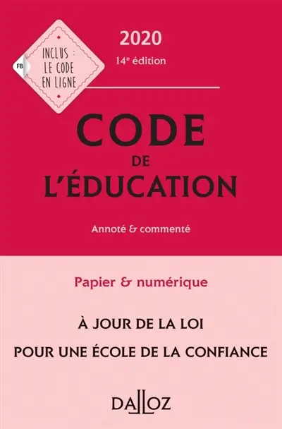 Code de l'éducation 2020, annoté & commenté