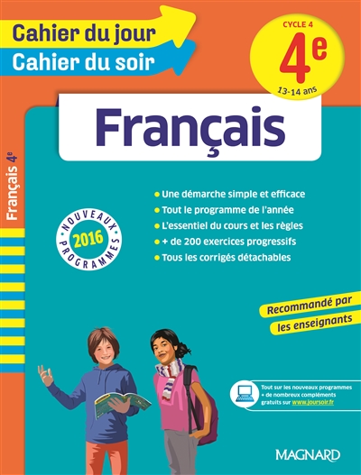 Français 4e, cycle 4, 13-14 ans : nouveaux programmes 2016