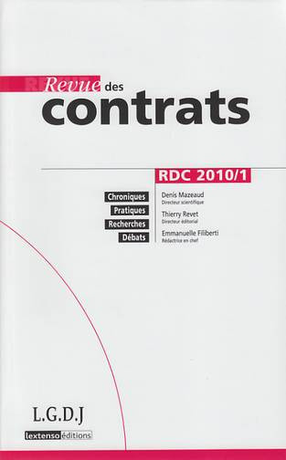 Revue des contrats, n° 1 (2010)
