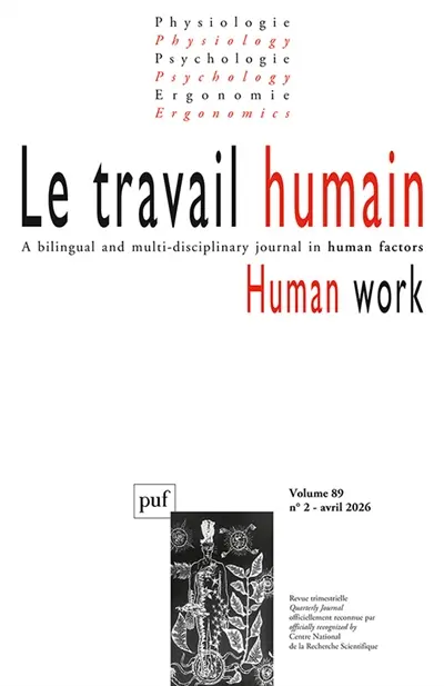 Travail humain (Le), n° 2 (2026) Travail humain (Le), n° 2 (2026)