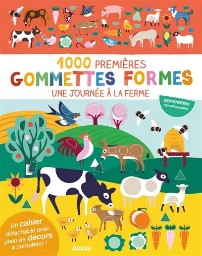 1000 premières gommettes formes une journée à la ferme
