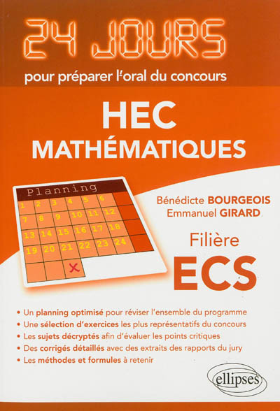 Mathématiques : 24 jours pour préparer l'oral du concours HEC-filière ECS