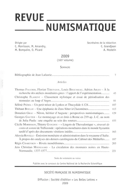 Revue numismatique, n° 165