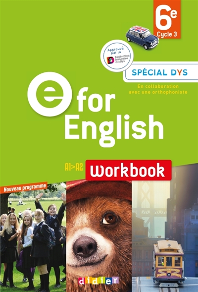 E for English 6e, cycle 3,...